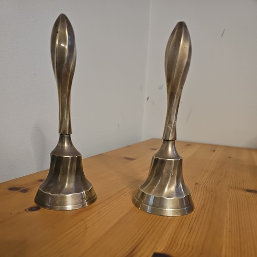 Pair vtg brass - swirl, hand