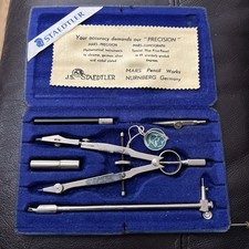 Vintage Staedtlers Mars Precision 23886E Compass Drafting Set clean and complete