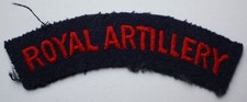 British Army, A Single Royal Artillery Cloth Shoulder Title. (B69)