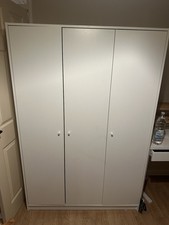 IKEA KLEPPSTAD Wardrobe with 3 doors, white, 117x176 cm USED