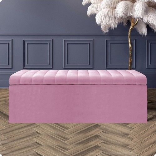 Safar velvet ottoman - velvet, storage