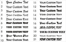 2x Custom Text personalised name lettering vinyl stickers decal shop car van