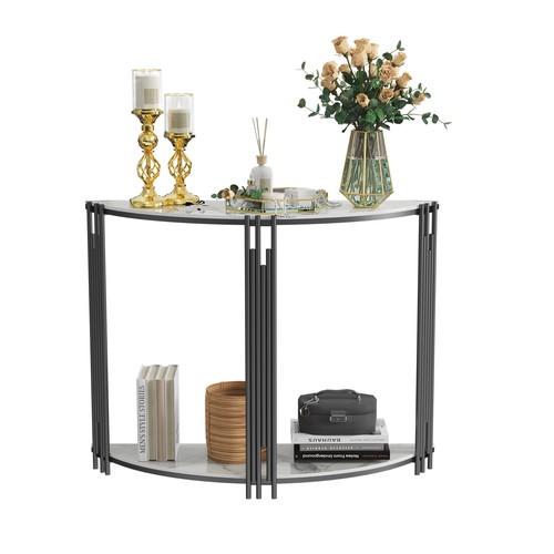 Tier half moon console table - 2-tier,