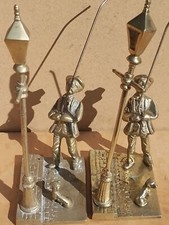 Vintage Antique Solid BRASS Victorian Street light lamp snuffer dog pair 2 