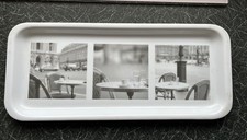 Melamine Paris Cafe Culture Slim Tea/coffee Tray Serving black white photograph 