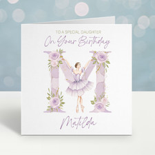 Personalised Ballet Birthday Card, Ballerina Card, Any Initial, Name or Wording