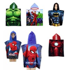 Disney Marvel Character Hooded Towel Poncho Bath Beach Pool Kids Boys Girls