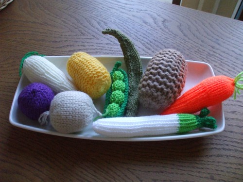 Hand knitted food assorted - hand,