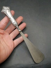 1918 Old Antique Ornate English Sterling 925 Silver Handled 7" Shoe Horn