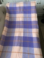 The Netherfield Mill Throw Moon Fabric Tasselled Blanket Pink Purple 100% Wool
