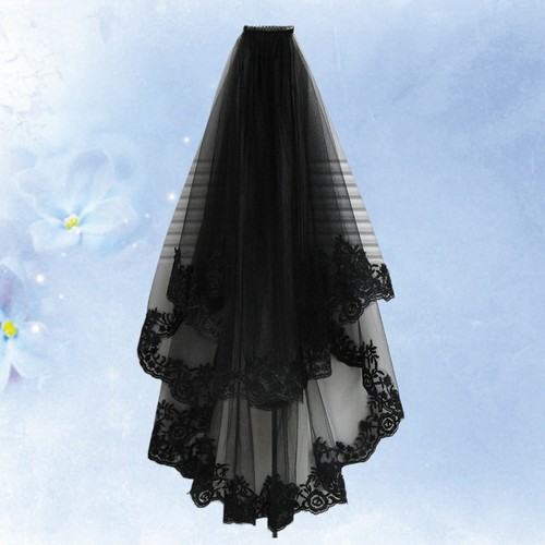 Black long lace - black, for