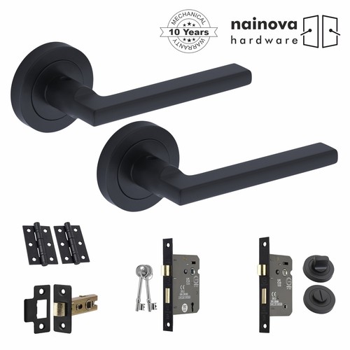 Milton door handle pair - door, on