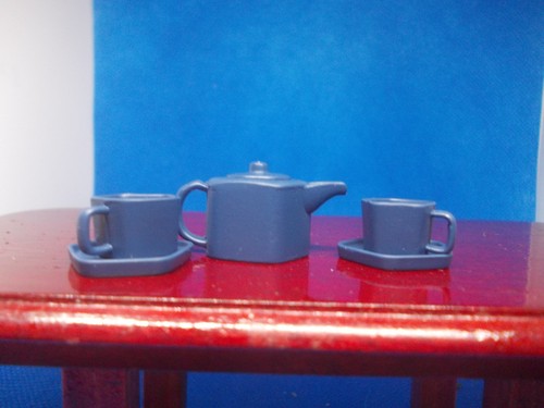 Blue art deco tea - blue,