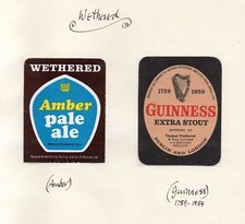 Beer Labels UK - Wethered +Guinness - London - 2 different #951