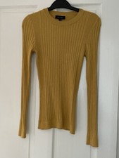 New Look Mustard Yellow Skinny Rib Jumper Size 8