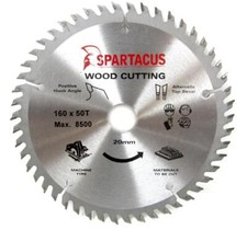 Spartacus Wood Cutting Wheel Circular Saw Blade 160 mm x 50 Teeth x 20mm Bore