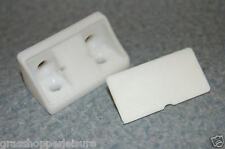 50 WHITE FURNITURE DOUBLE CORNER JOINTS + CAPS blocks caravan modesty campervan