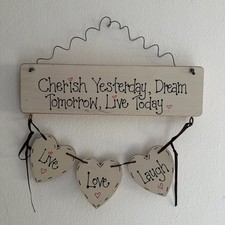 Live Love Laugh Wooden Plaque - Handmade Wooden Hanging Sign Home Decor Wall Art