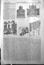 Old Print Bamberg Cast-Iron Stove Coburg Xanten Builder 1894 Architecture 19th