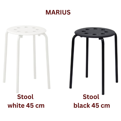 Ikea marius stool - ikea, black/white