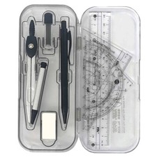 Compass and protractor set - and, 10x