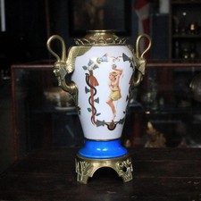 Early 20th.C French Porcelain & Ormolu Vase – Egyptian Revival with Gilded Wing