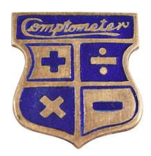 Vintage Old The Comptometer 'Early Mechanical Calculator' Company Enamel Badge