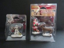 Lemax Christmas Village Figurines - Santa, Rudolph & Snowman