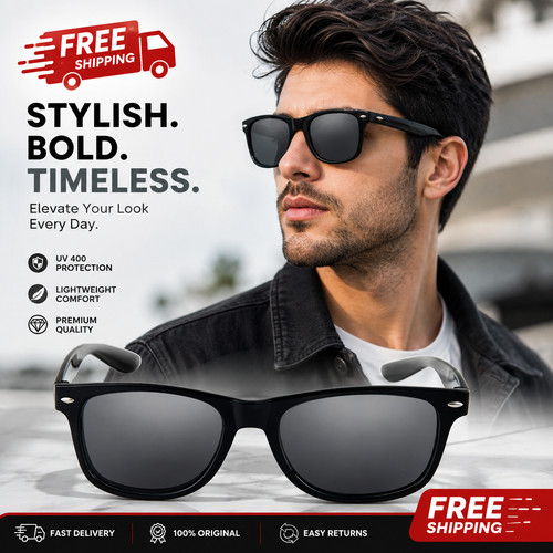 Classic black sunglasses lens - black,