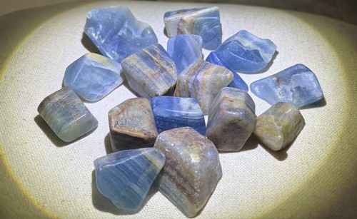 Caribbean calcite tumbled - calcite,