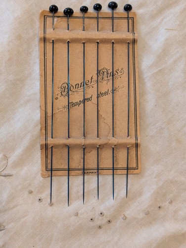 Antique victorian bonnet pins - victorian,