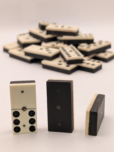 Vintage bone ebony domino - vintage,