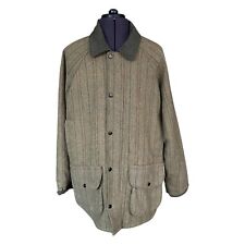 Jack Orton Coat Green Tweed Herringbone Wool Blend Country Mid Length Men's 2XL