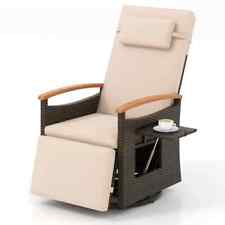 Outdoor Rattan Reclining Lounge Chair with Adjustable Backrest Garden Furniture