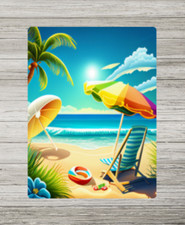 Metal Signs, A5 Seaside Sign,  Bar Sign, House Mancave Garage Plaque Beach print