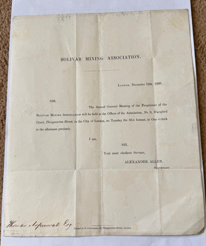 1839 bolivar mining - 1839,