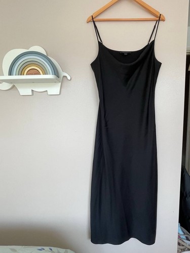 Allsaints black silk dress - black,