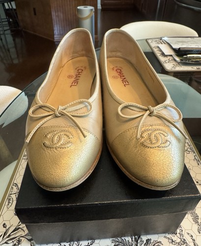 Chanel beige ballet - flats, with