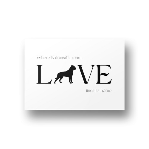 Bullmastiff love print dog - bullmastiff,