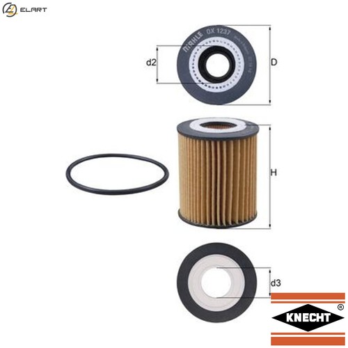 Oil filter 1237d - ox, for