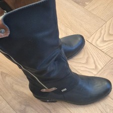 Rieker Woman's Black  Leather Boots Size 5 BNWT