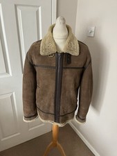 Men’s Vintage 90’s Brown Cascade Leather Shearling Jacket Size Medium
