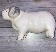 Vintage Free Standing 8” Long Hand Carved Butchers Shop Display Folk Art Ram