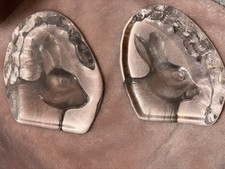 TWO VINTAGE CRISTAL,  RABBIT