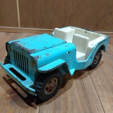 Vintage Tin Tonka Jeep Car Toy Old Made in USA
