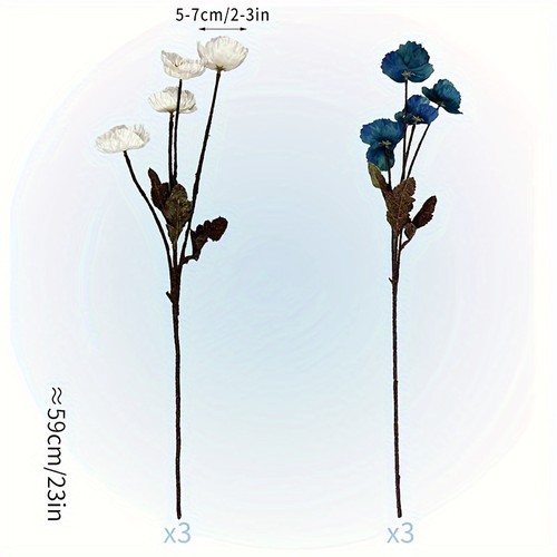 6pcs artificial poppy - 6pcs,