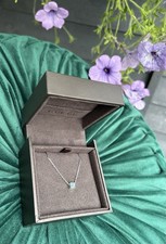 GUCCI  G Logo Ladies Blue Topaz Cube Necklace K18 White Gold