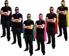 ADULTS SUPERHERO CAPE + MASK