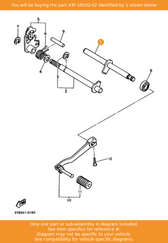 Yamaha shift shaft assy - shift,