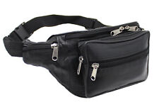 REAL LEATHER ZIPPED SECURE WAIST/ BUM BAG, TRAVEL/HOLIDAY MONEY DOCUMENT POUCH